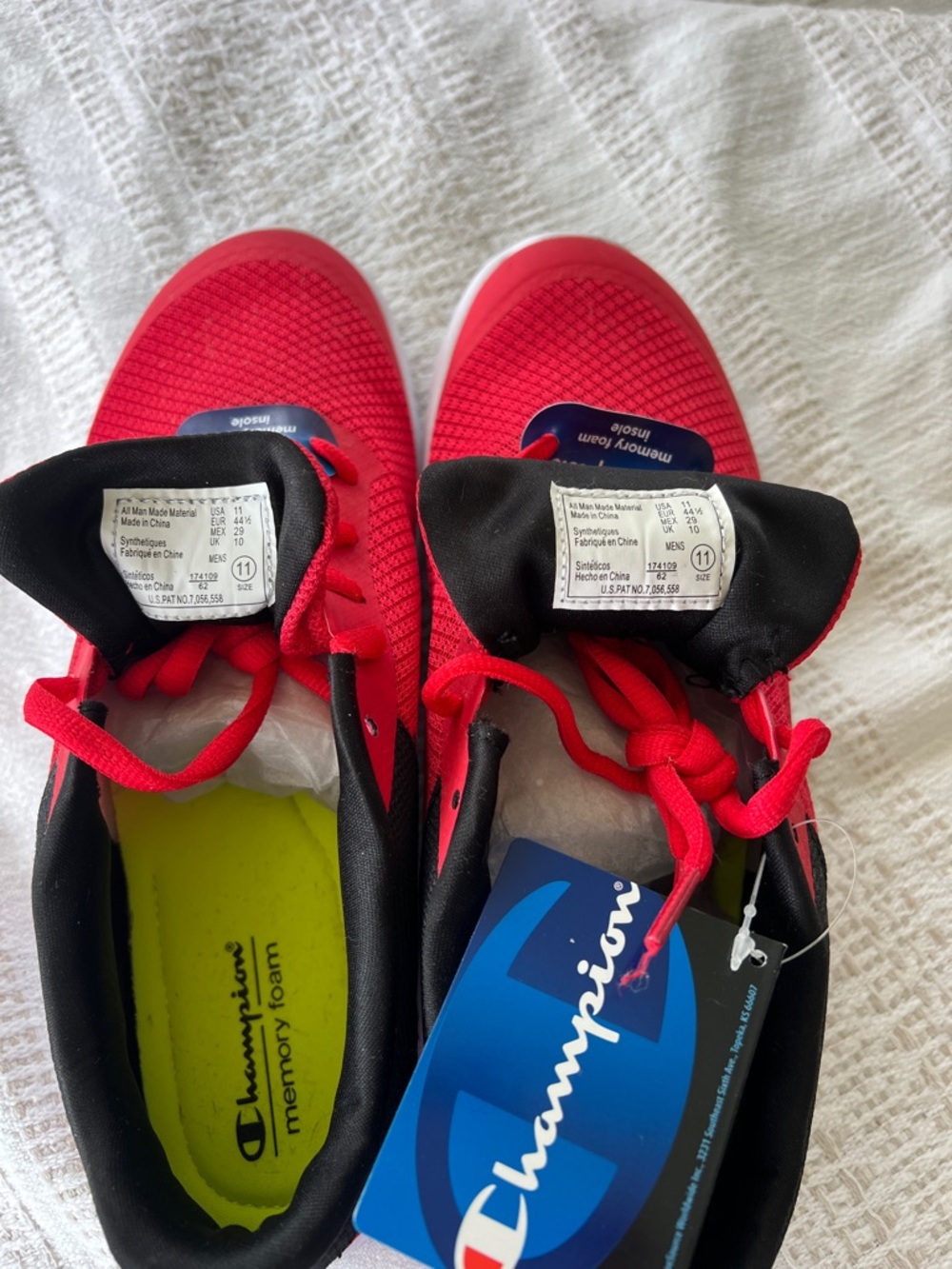 NWT Champion Men’s Red and Black Lightweight Running Shoes - Picture 6 of 8